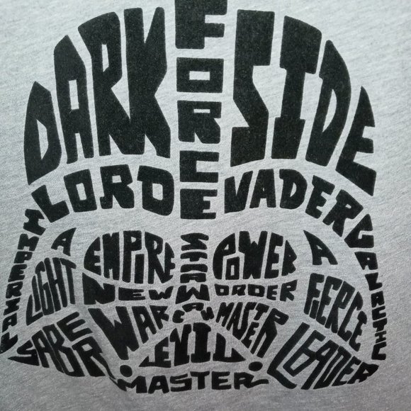 WALT DISNEY WORLD NWT STAR WARS DARTH VADER HELMET WOMENS KIDS GREY SHIRT SZ XS - Picture 2 of 4
